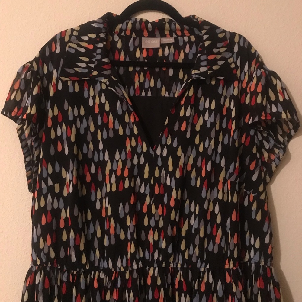 eShakti Rain Drop Mulitcolor Dress